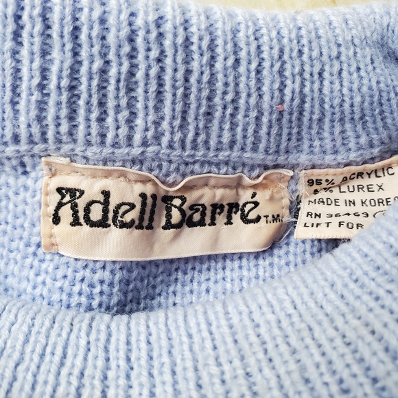 Vintage 80s Pastel Purple 3D Kawaii Metallic Glitter Embroidered Sweater Small - Picture 8 of 13